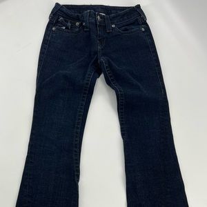 True Religion Boot Cut Silver Embellished Pocket Jeans Size 27